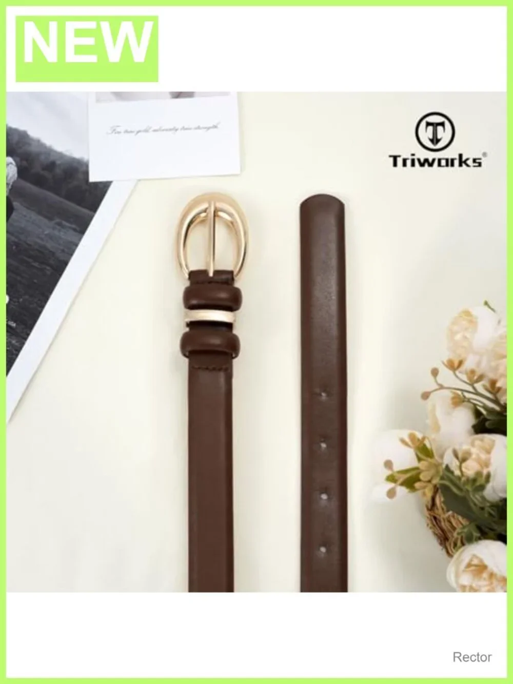 2 Pack Faux Leather Belt for Women with Gold Buckle Skinny Jeans Pants